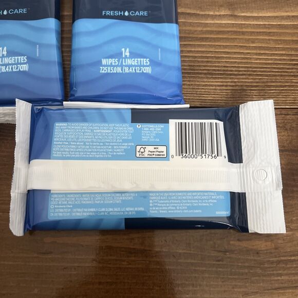Cottonelle Flushable Wipes Fresh Care On-The-Go Travel Packs, (5) 14 ct Wipes - Picture 3 of 3